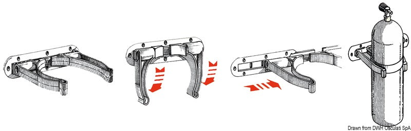 Roll Control wall-mount for air bottles - foto originale Osculati Srl