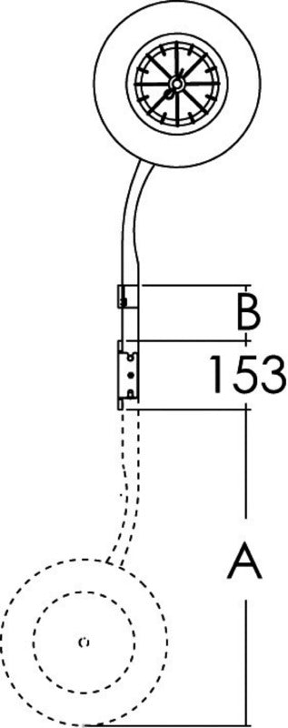 Transom tilting wheels for dinghies 180 kg - foto originale Osculati Srl