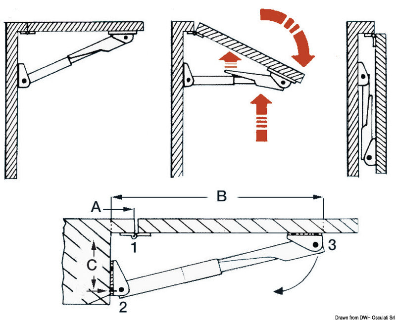 Arm for Rakego foldable arm 60 kg 23/35 mm - foto originale Osculati Srl