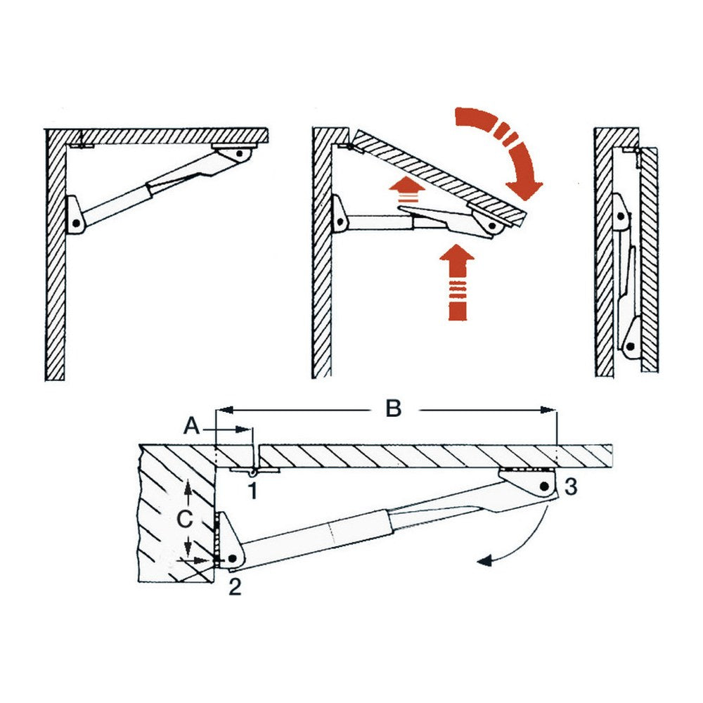 Arm for Rakego foldable arm 60 kg 23/35 mm - foto originale Osculati Srl