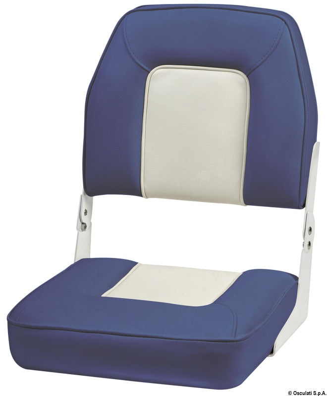 De Luxe seat w/foldable backrest white/blue - foto originale Osculati Srl
