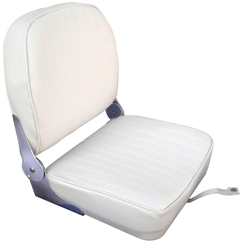 Seat w/foldable back white vinyl cushion - foto originale Osculati Srl