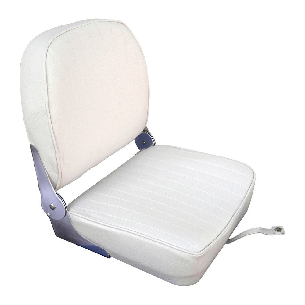 Seat w/foldable back white vinyl cushion - foto originale Osculati Srl