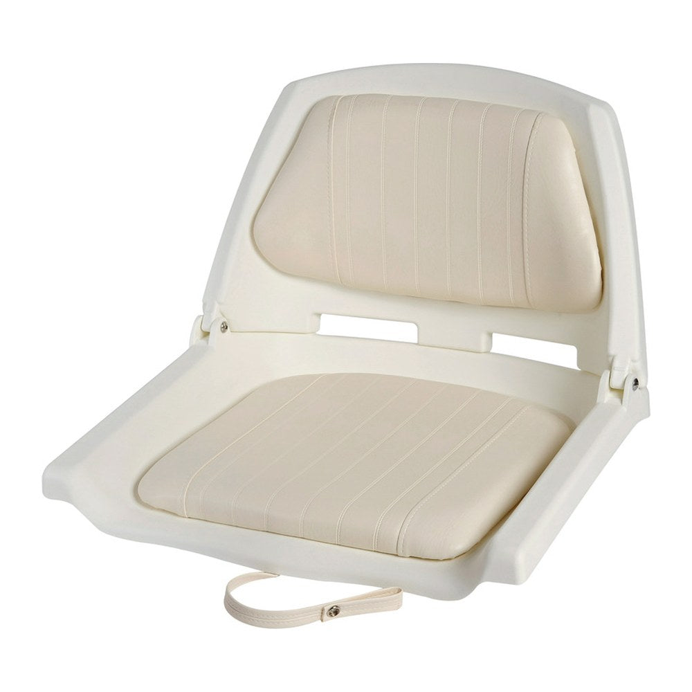 Polyethylene seat white w/foldable backrest - foto originale Osculati Srl