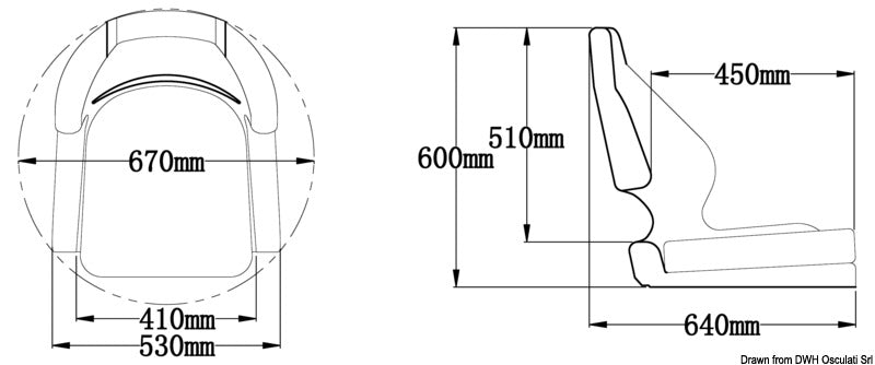 De Luxe ergonomic seat to be padded - foto originale Osculati Srl