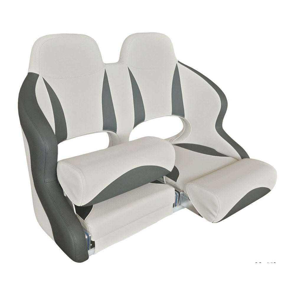 Double padded seat w/H99 flip-up bolster Light Gray and Charcoal - foto originale Osculati Srl