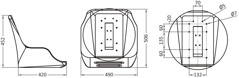 Seat frame only for 48.690.00 - foto originale Osculati Srl