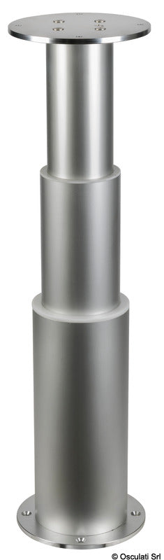 Three-stage anti-rotation round table pedestal (378-778mm) 12V silver - foto originale Osculati Srl