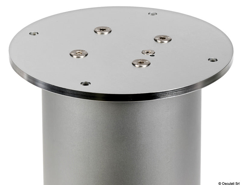 Three-stage anti-rotation round table pedestal (378-778mm) 24V silver - foto originale Osculati Srl