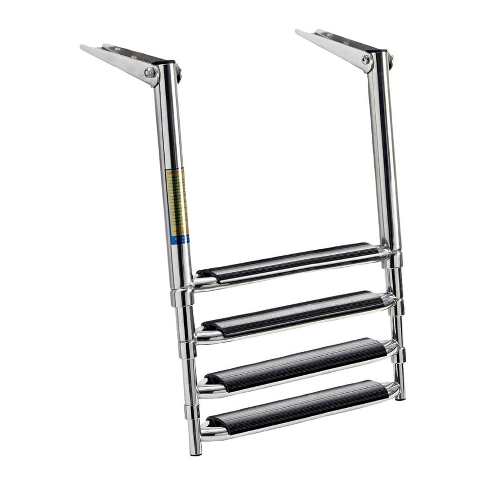 BIG telescopic 3 step ladder above platform slide-out - foto originale Osculati Srl