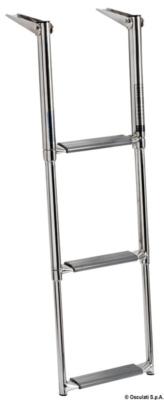 3-step telescopic ladder for platforms oval tubes - foto originale Osculati Srl