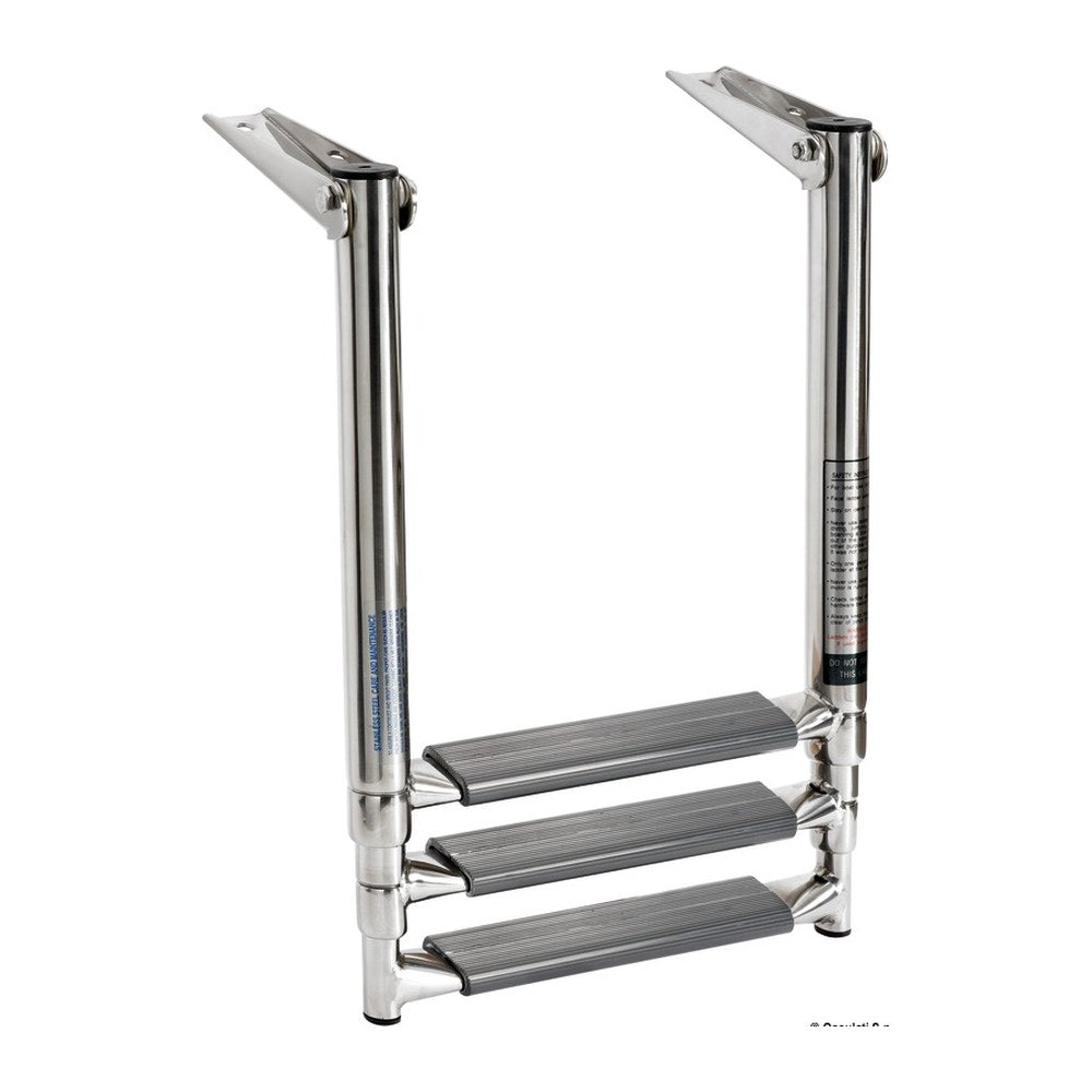3-step telescopic ladder for platforms oval tubes - foto originale Osculati Srl