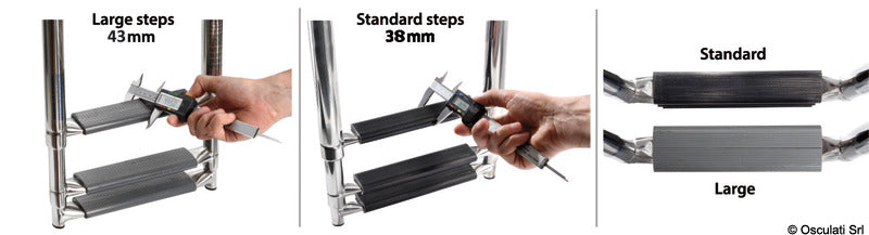5-step telescopic ladder for platforms oval tubes - foto originale Osculati Srl