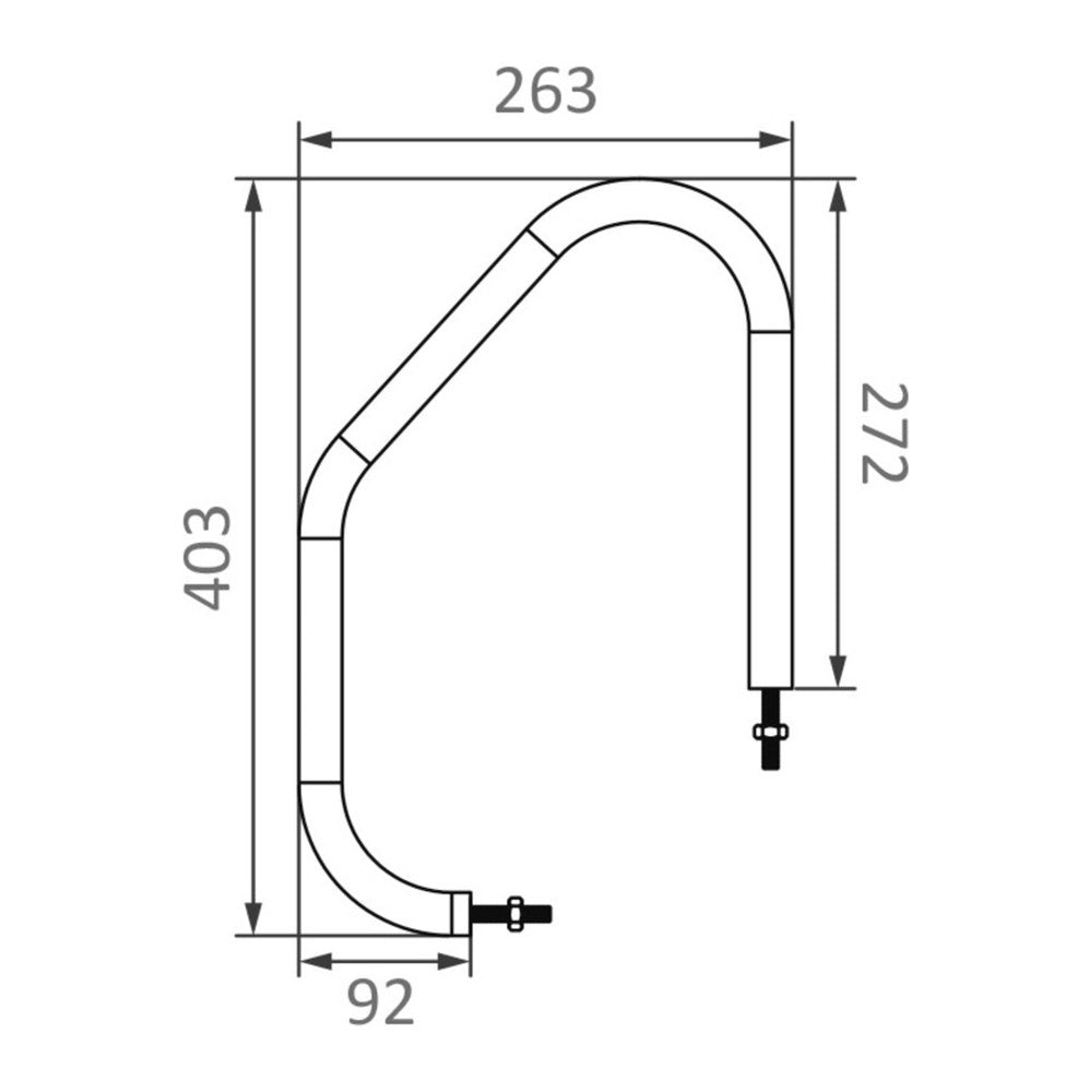 Oval-section climb-up handle 403x263 mm - foto originale Osculati Srl
