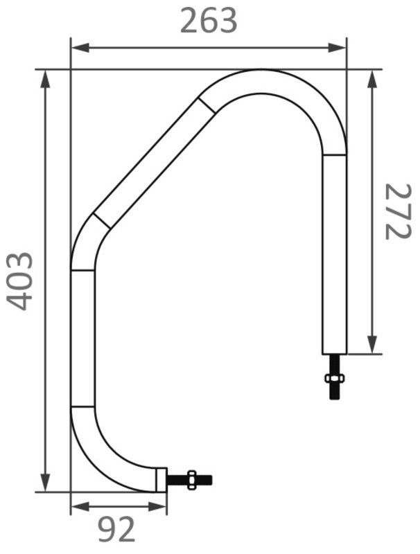 Oval-section climb-up handle 403x263 mm - foto originale Osculati Srl