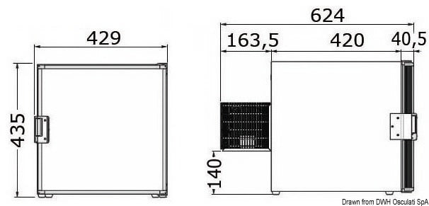 Isotherm refrigerator 40 Cubic 12/24 V - foto originale Osculati Srl