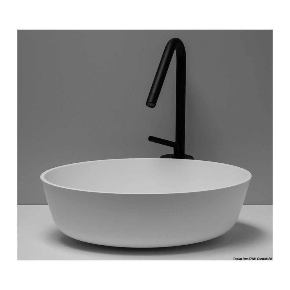 Countertop round sink in Ocritech white Ø 300 mm - foto originale Osculati Srl