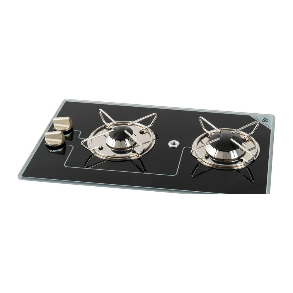 Gas hob N.2 pyroceram burners 500 x 300 mm - foto originale Osculati Srl