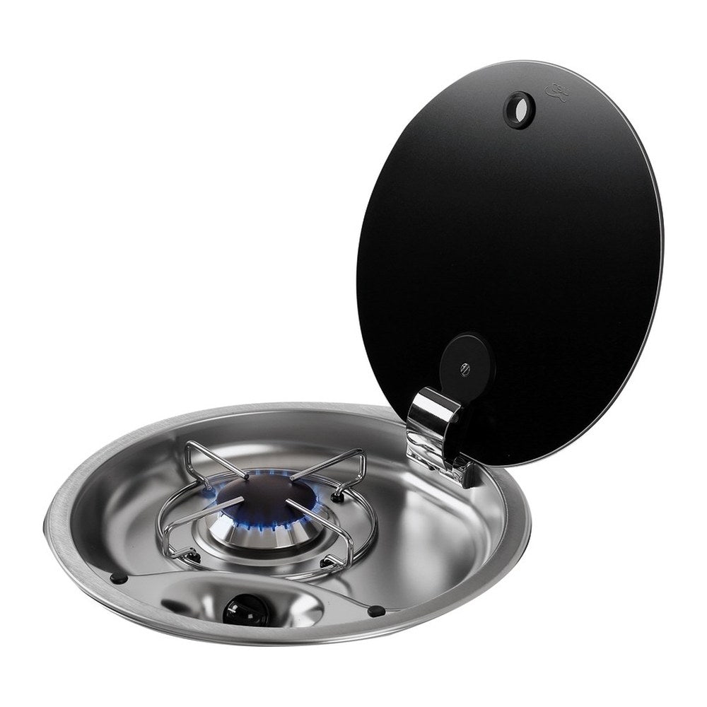 Can 1-burner SS hob w/tinted glass cover 340 mm - foto originale Osculati Srl