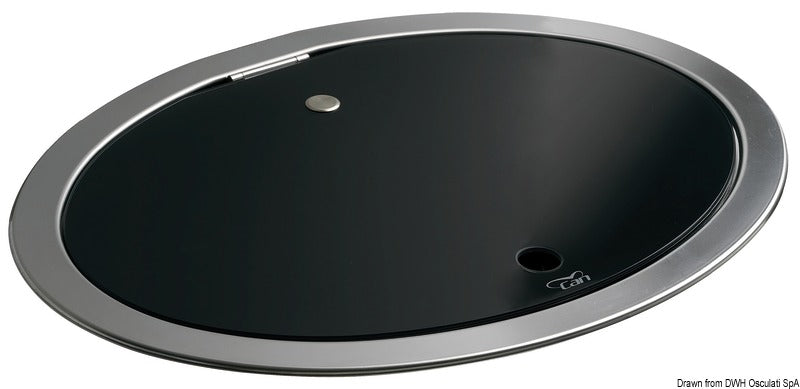 Can 2-burner SS hob w/tinted glass cover 510x390 mm - foto originale Osculati Srl