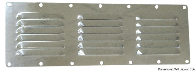 Louvred vent polished SS + fly screen 116x340 mm - foto originale Osculati Srl