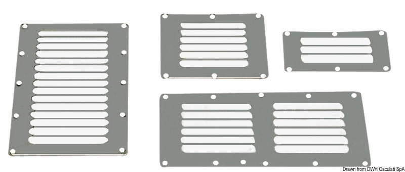 Louvred vent polished SS 116x340 mm - foto originale Osculati Srl