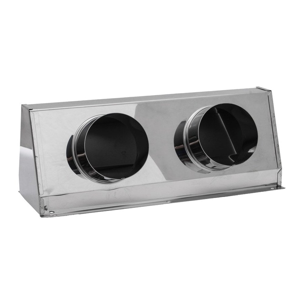 SS container for 2 x 75mm Ø tube - foto originale Osculati Srl