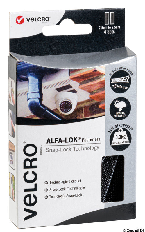 VELCRO® Brand ALFA-LOK® mm25 x 25mt black - foto originale Osculati Srl
