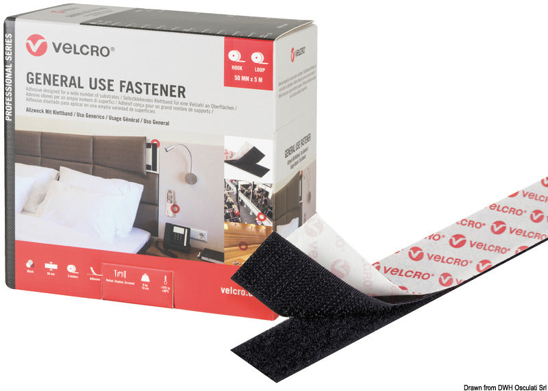 VELCRO® Brand GENERAL USE m 5 x 50 mm black - foto originale Osculati Srl