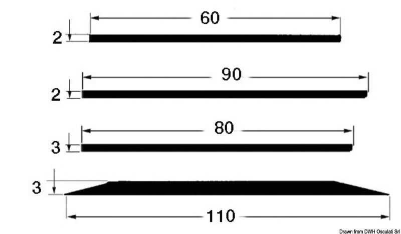 Strip 80x3 mm grey (pack of 24) - foto originale Osculati Srl