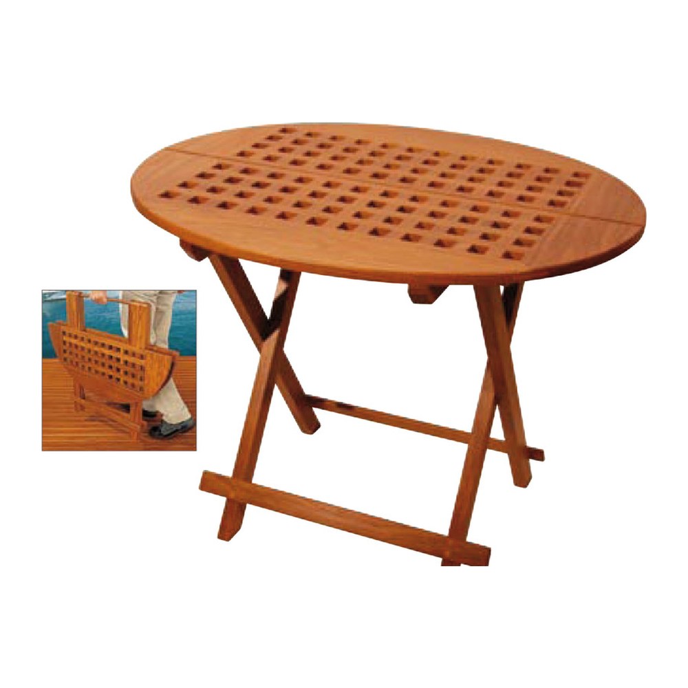 ARC Teak oval table 80x65x57 cm - foto originale Osculati Srl