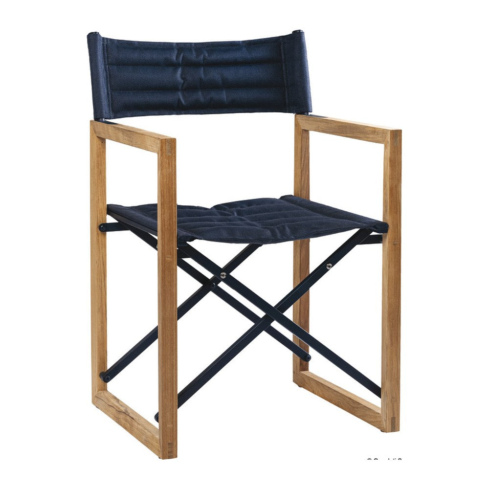 ARC Teak folding chair The Square blue navy - foto originale Osculati Srl
