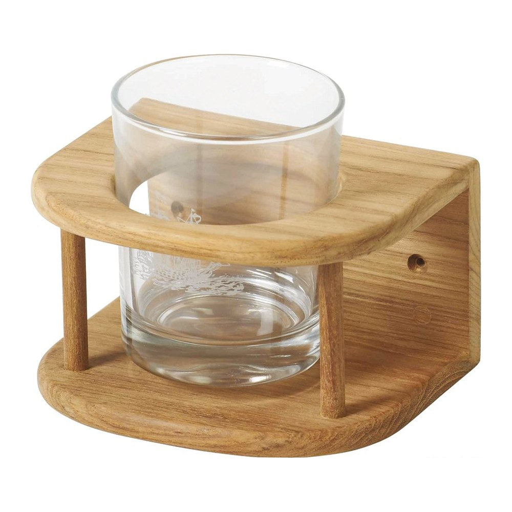ARC Teak wall-mounting holder for 1 glass - foto originale Osculati Srl