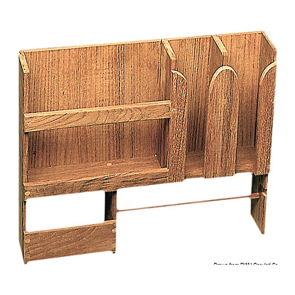 ARC Teak dishes rack 490x106x425 mm - foto originale Osculati Srl