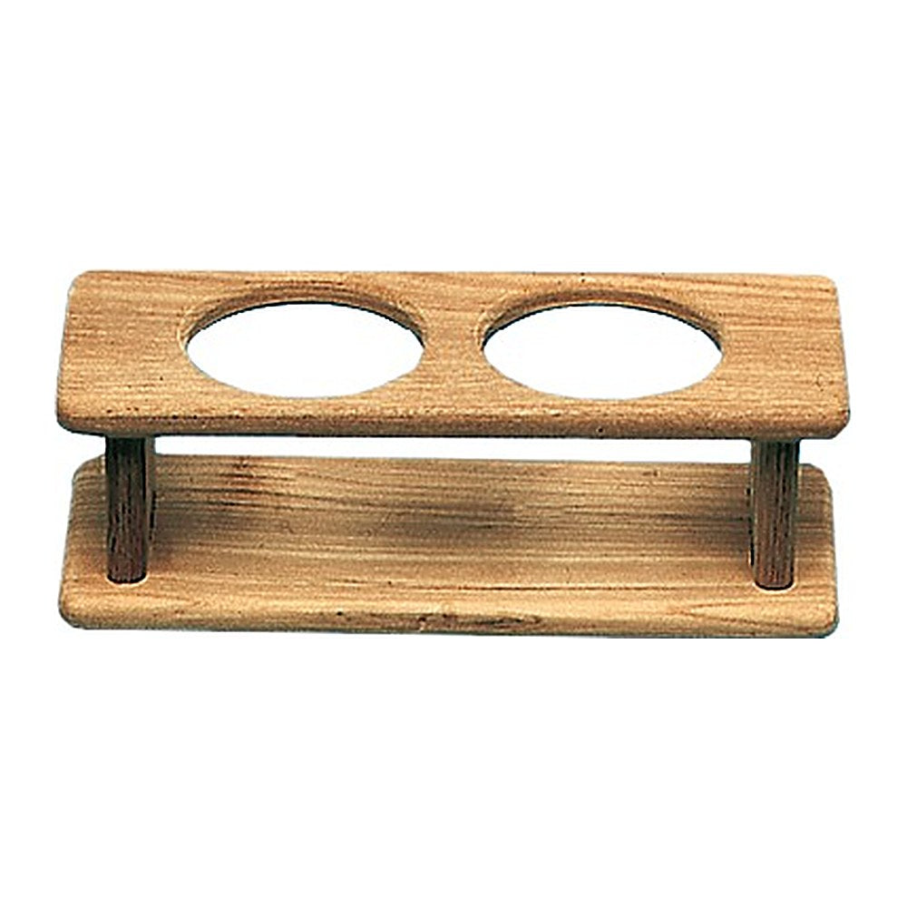 ARC Teak two-bottle rack holder 260x115x105 mm - foto originale Osculati Srl