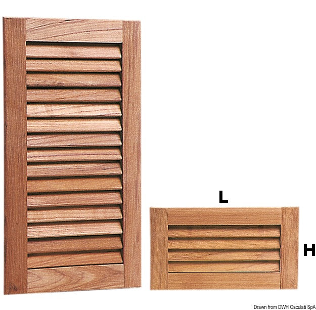 ARC Teak ventilation grid 288x163 mm - foto originale Osculati Srl