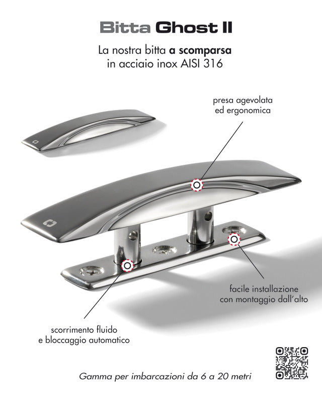 Ghost II hidden cleat 160 mm black - foto originale Osculati Srl