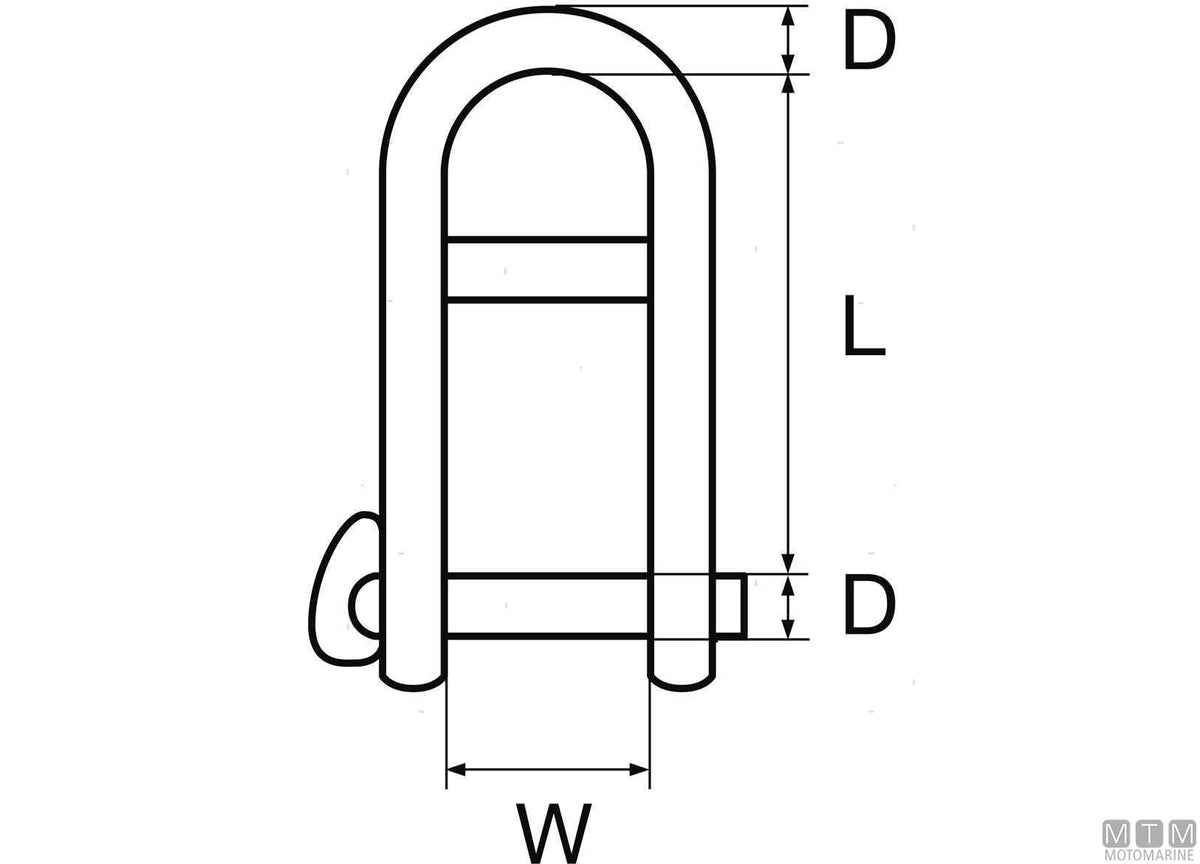 Key pin shackle 2 pins Ø8 mm stainless steel captive pin M-CARD - original photo Motomarine Srl
