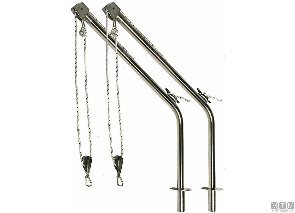 Pair of on-deck davits Ø60 mm stainless steel 316 - original photo Motomarine Srl
