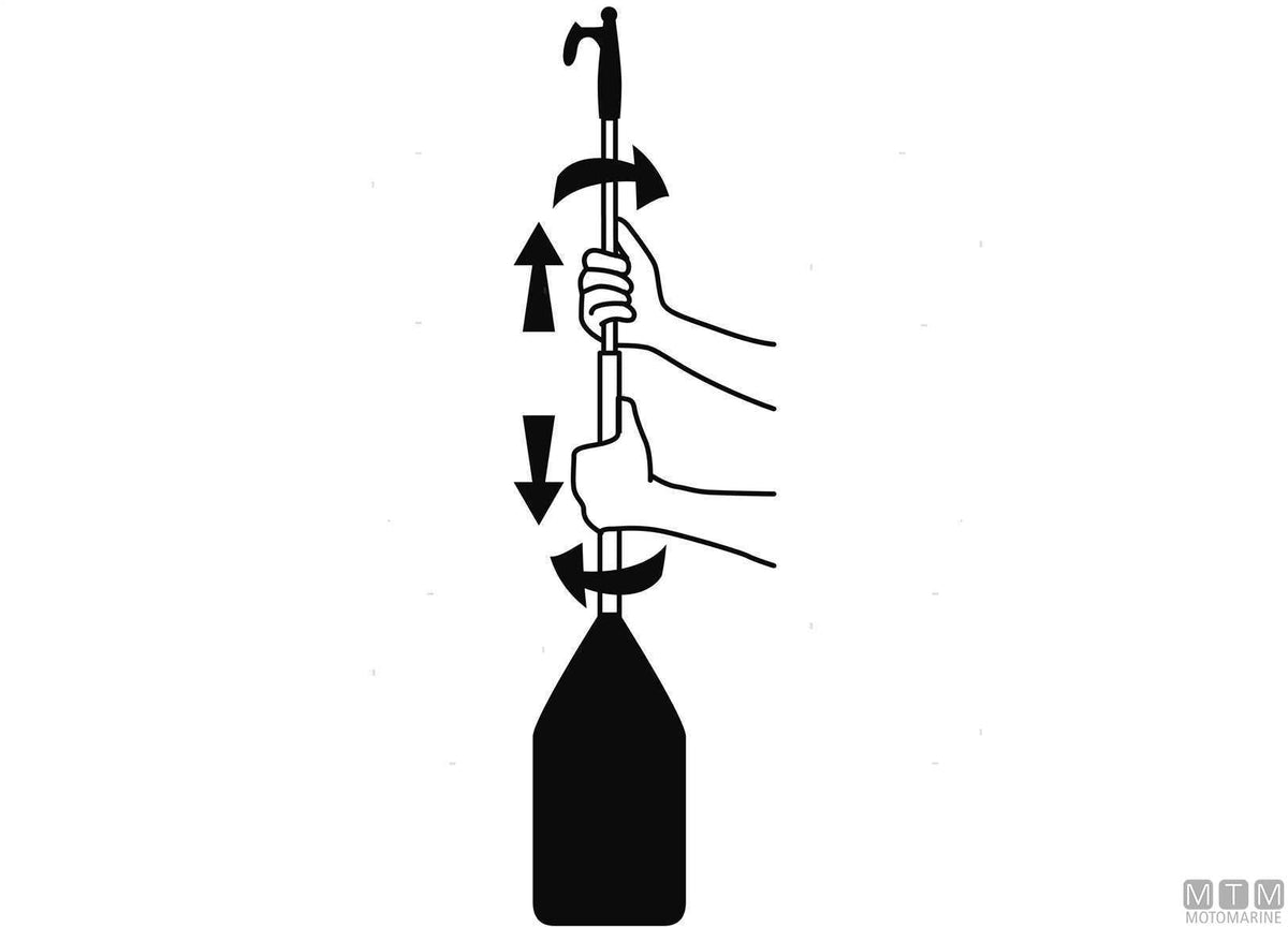 Telescopic paddle with boat hook 120/165 cm in aluminium - original photo Motomarine Srl