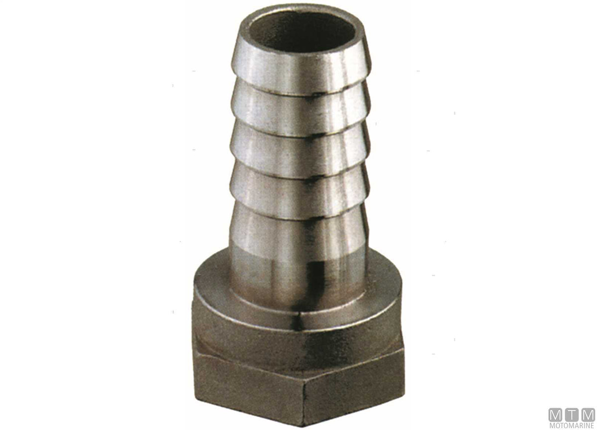 Hose tail female 1/2"x20 mm stainless steel 316 - original photo Motomarine Srl