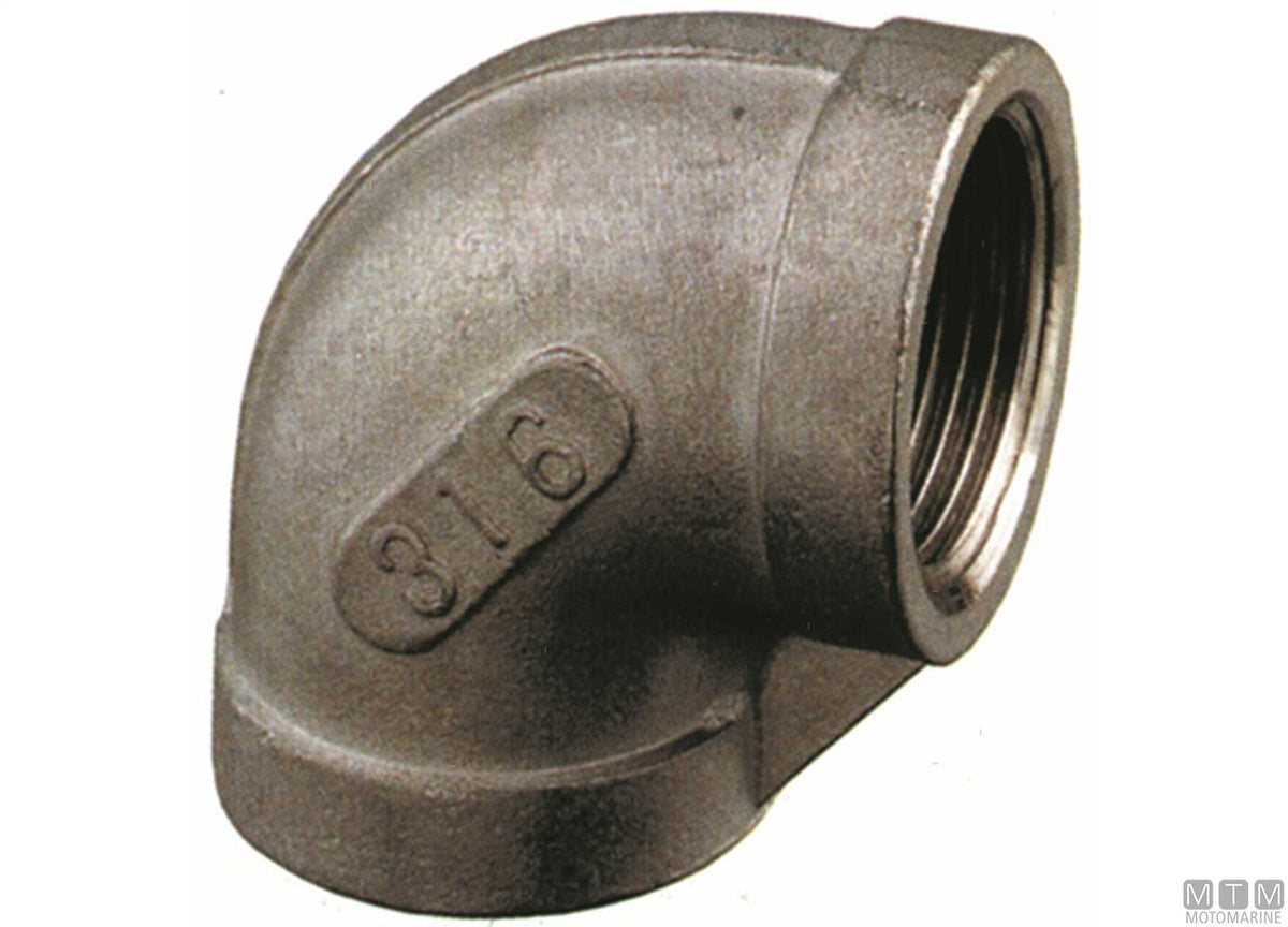 Elbow 90° F-F 1/2" stainless steel 316 - original photo Motomarine Srl