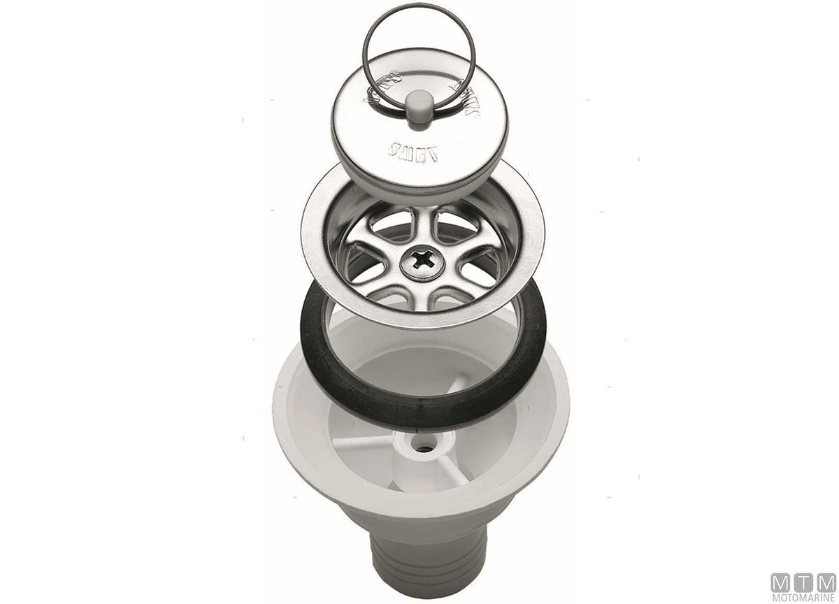 Elbow drain strainer for Ø40 mm hole outlet Ø20 mm - original photo Motomarine Srl