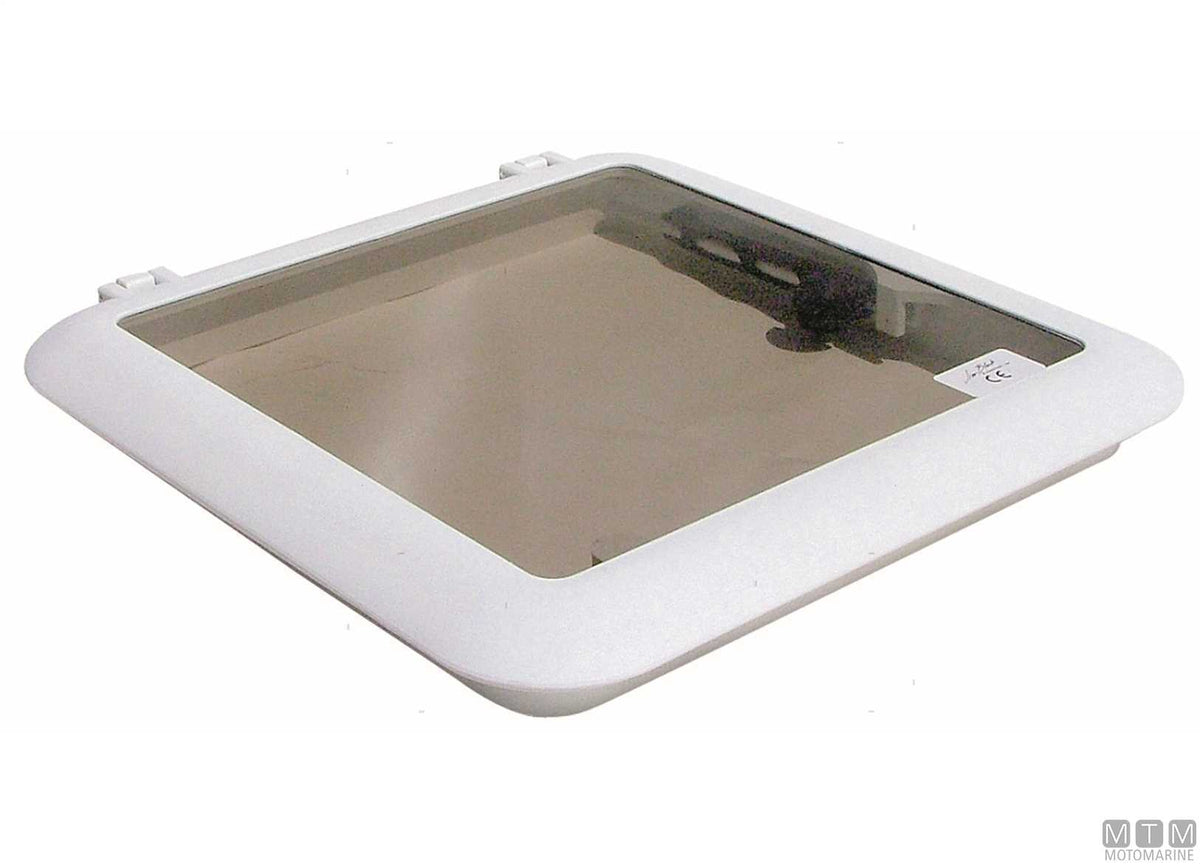 Jim Black Vent-10 hatch 300x300 mm in PP and tempered glass - original photo Motomarine Srl