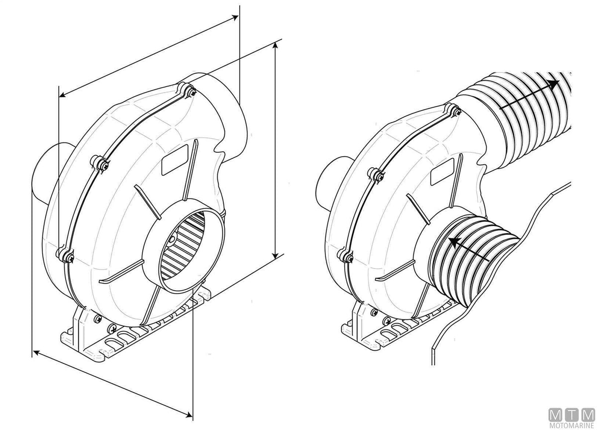 Bracket extractor fan Ocean 750 24V - original photo Motomarine Srl