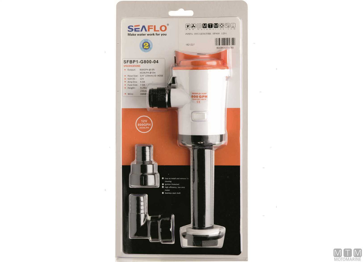 Seaflo elbow aerator 800GPH 12V - original photo Motomarine Srl