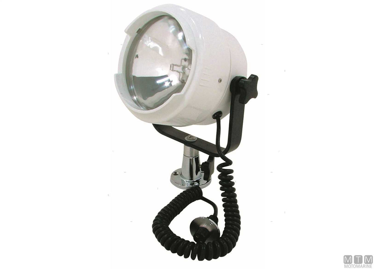 Halogen searchlight on adjustable bracket White Eye 100W - original photo Motomarine Srl