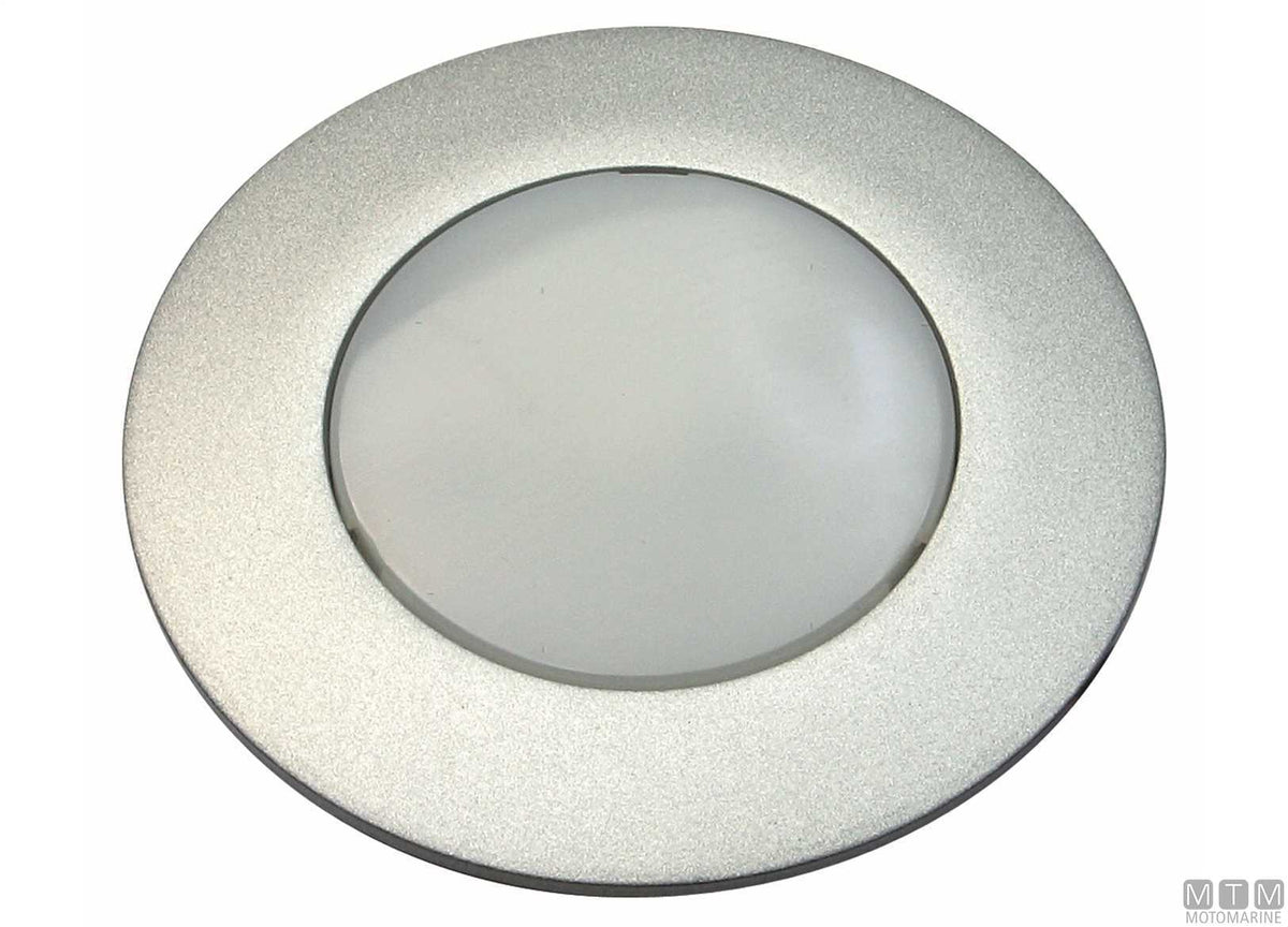 Slim recessed LED spotlight in brushed aluminum Ø85 mm - original photo Motomarine Srl