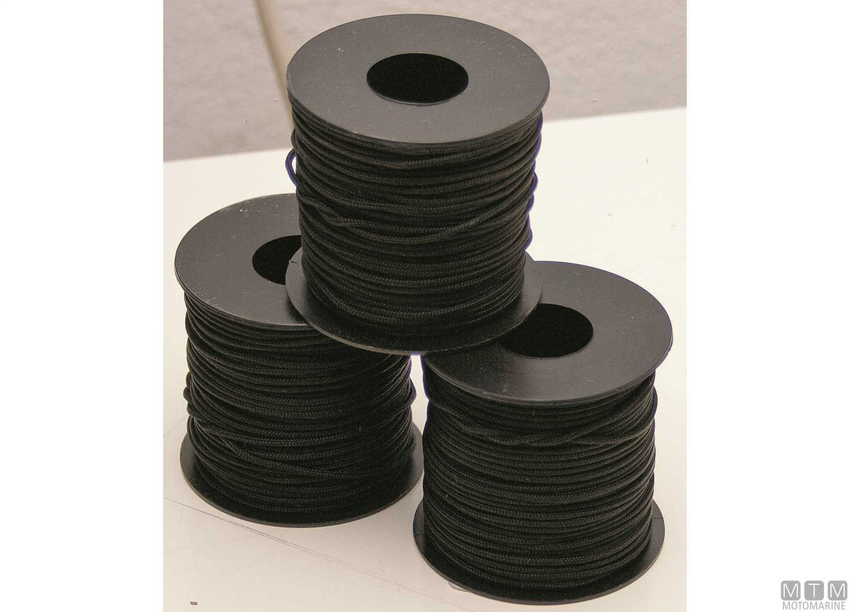 Black polyester braided line reel for spearguns Ø2 mm x 40 m - original photo Motomarine Srl