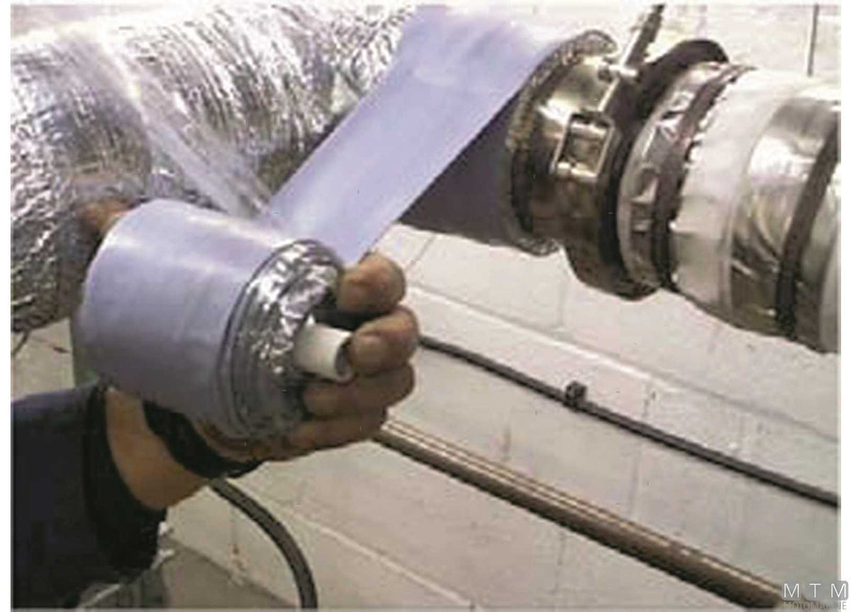 Elastic high-temperature thermal insulation tape H100 mm L5.5 m - original photo Motomarine Srl